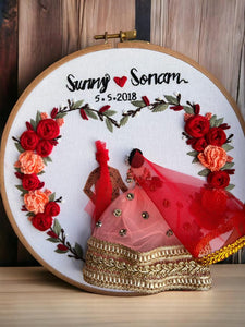 Heart Shaped Red Themed Embroidery