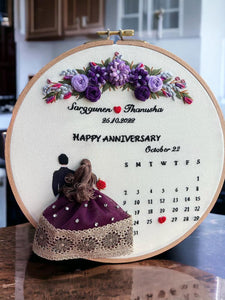 Purple Theme Wedding Embroidery